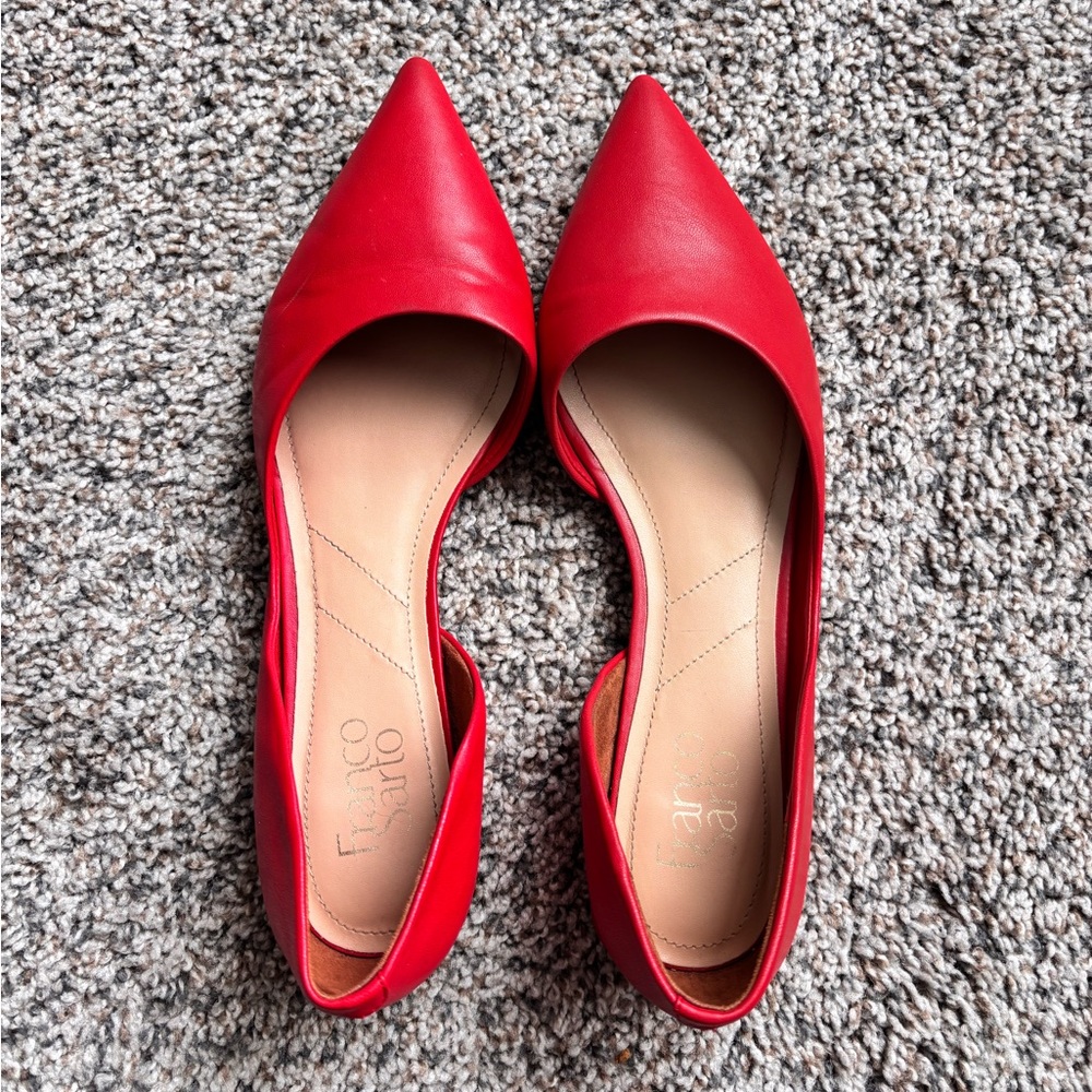 Red pointed flats Franco sarto